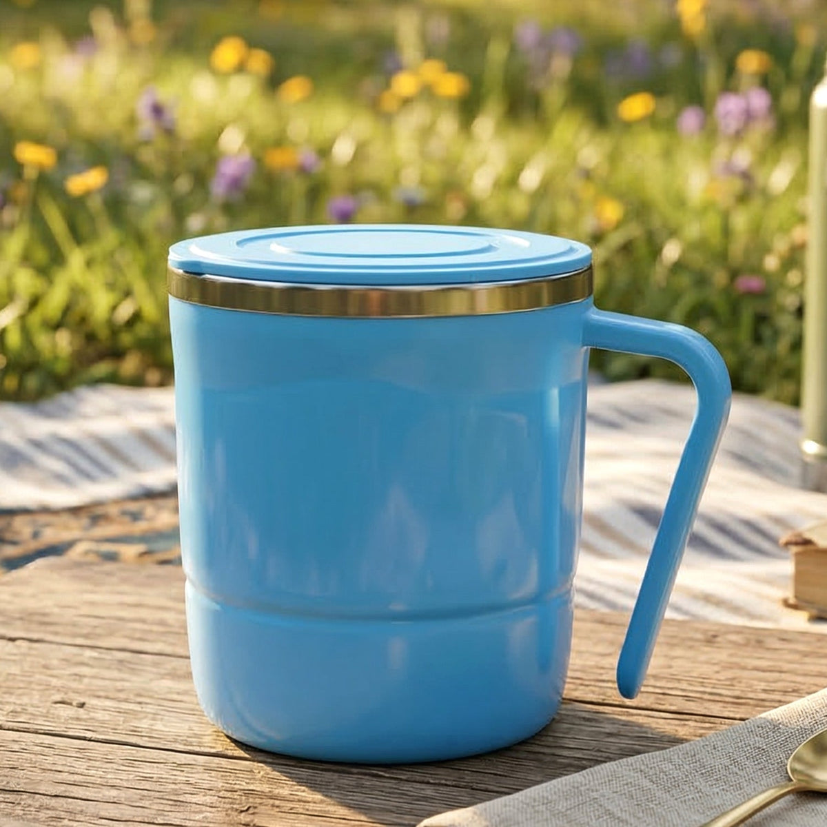 Insulated Coffee Mug – Stainless Steel, Leakproof – close-up