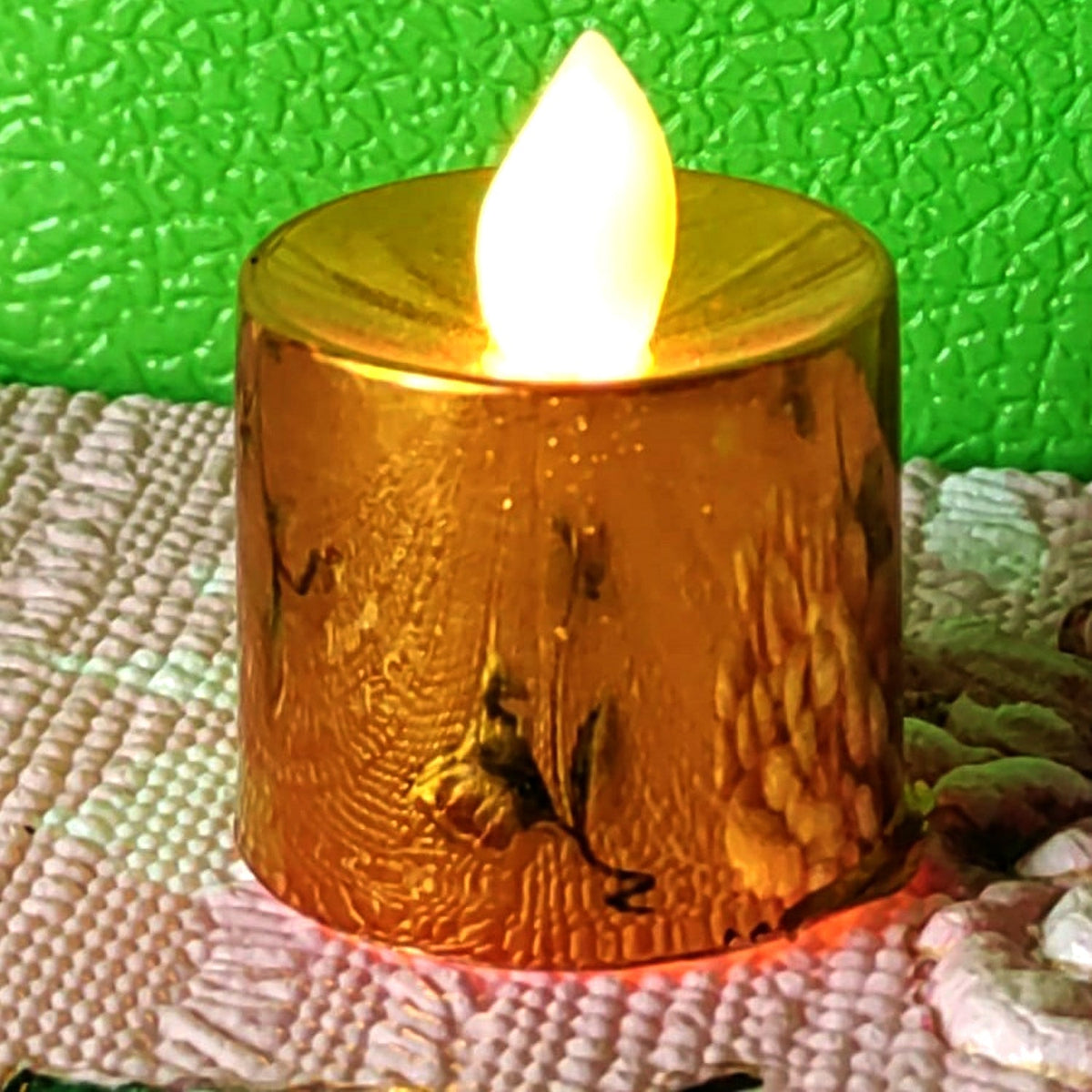 LED Diya Candles – Flameless Tea Light set (6 Pcs) – close-up