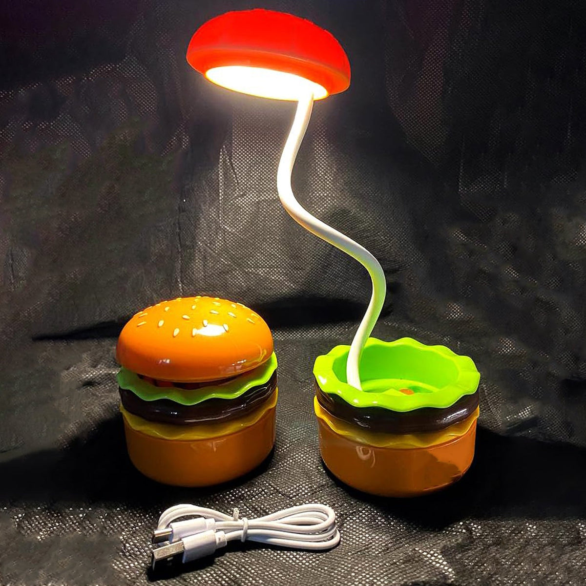 Burger Delight Folding LED Lamp – Adjustable & Rechargeable – detail view