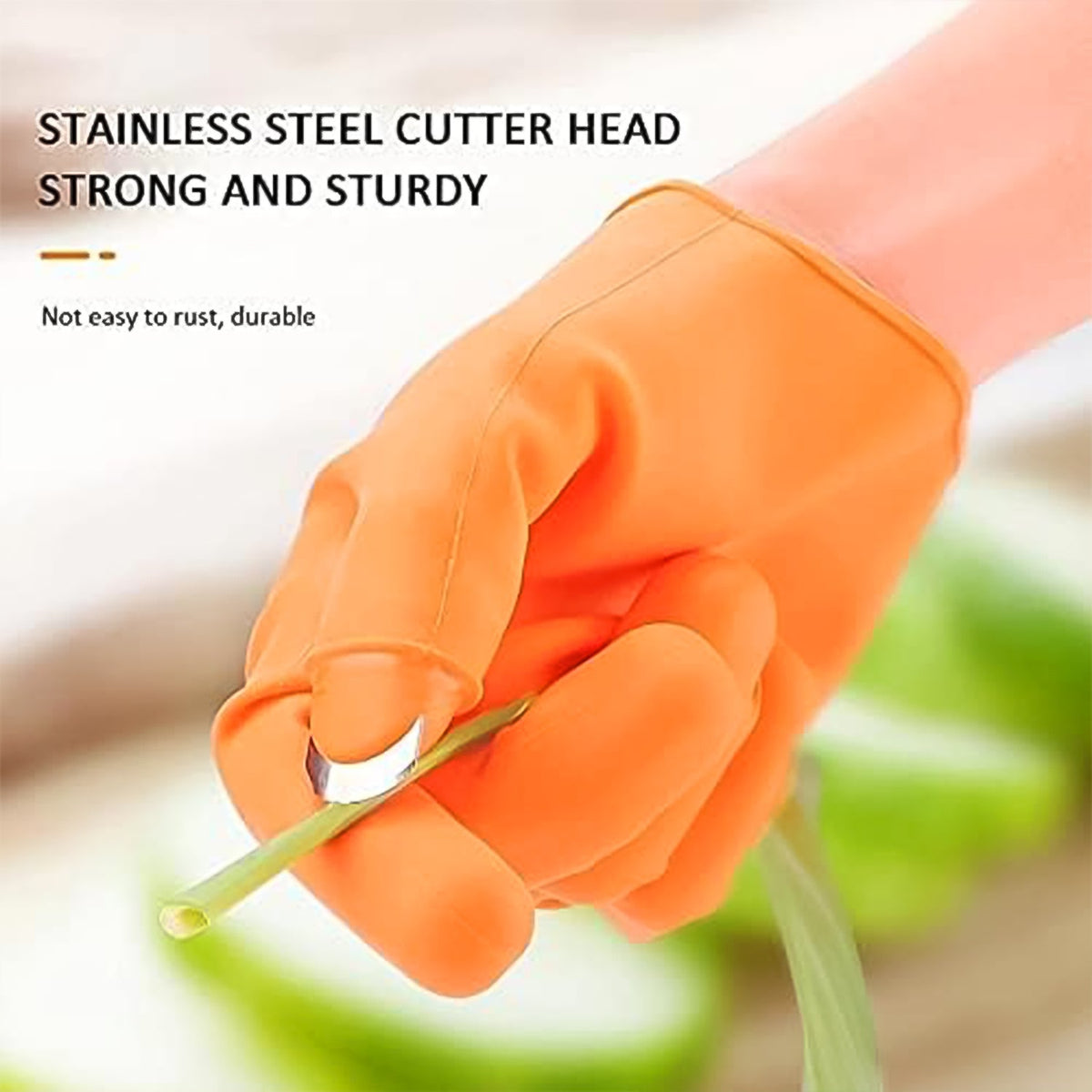 Thumb Knife Finger Protector – Right Hand Silicone Glove – close-up