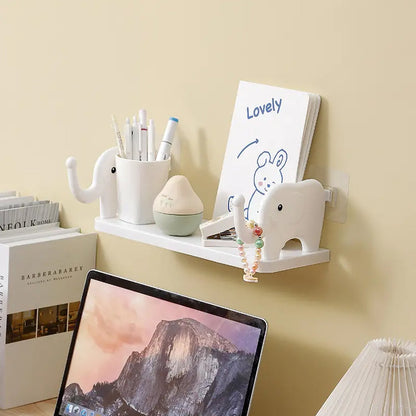 Elephant Wall Shelf – No-Punch Organizer