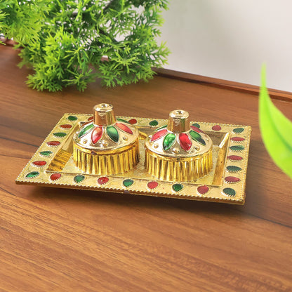 Raksha Bandhan Pooja Thali – Festive Plastic Kumkum Holder – close-up