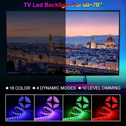 RGB LED Strip Lights – 3M Multi-Colour USB with Remote – detail view