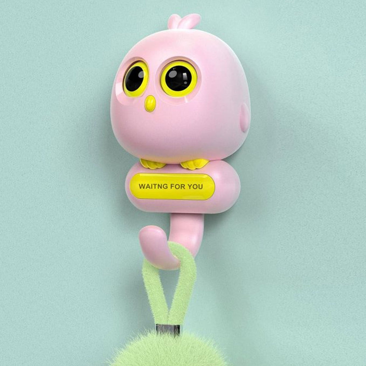 Cute Bird Wall Hook – Self-Adhesive, Blinking Eyes – detail view