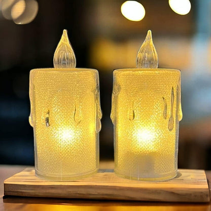 Diwali LED Candle – Crystal Glitter Light for Home Decor – close-up