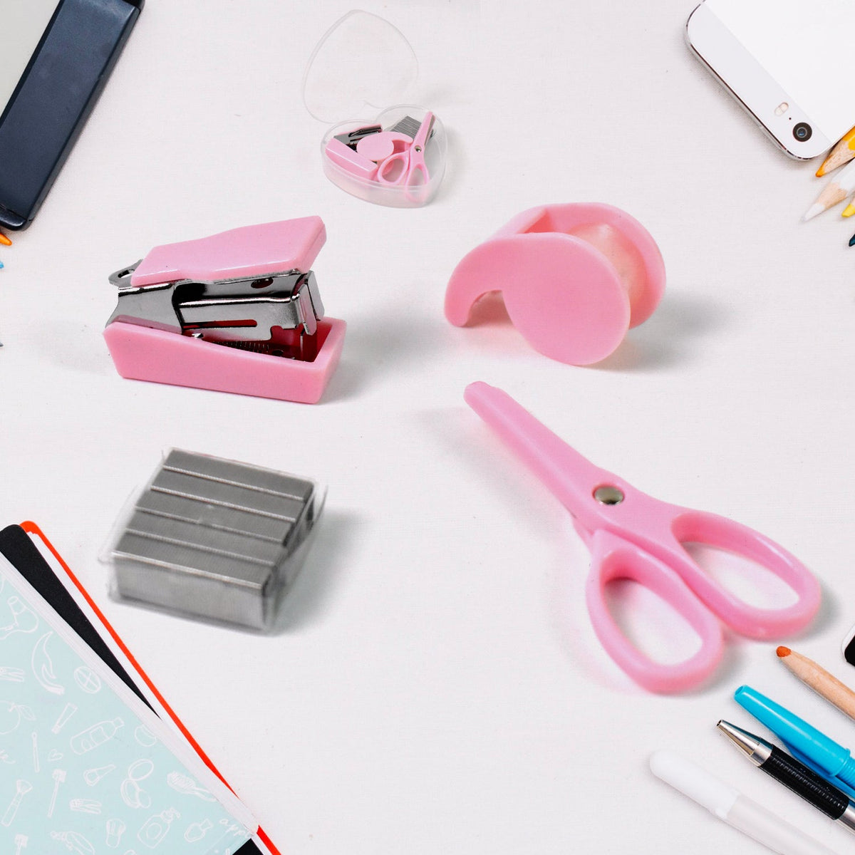Mini Office Stationery set – Compact Desk Essentials – close-up