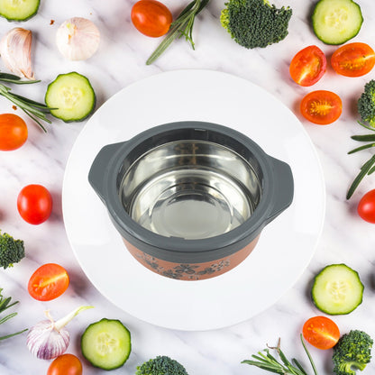 Insulated Casserole Box – Floral Steel Hot Pot 2500ml – close-up