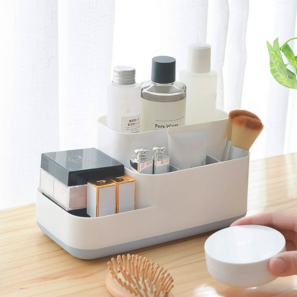 Bathroom Desk Organizer – 5-Compartment Multipurpose Storage – detail view