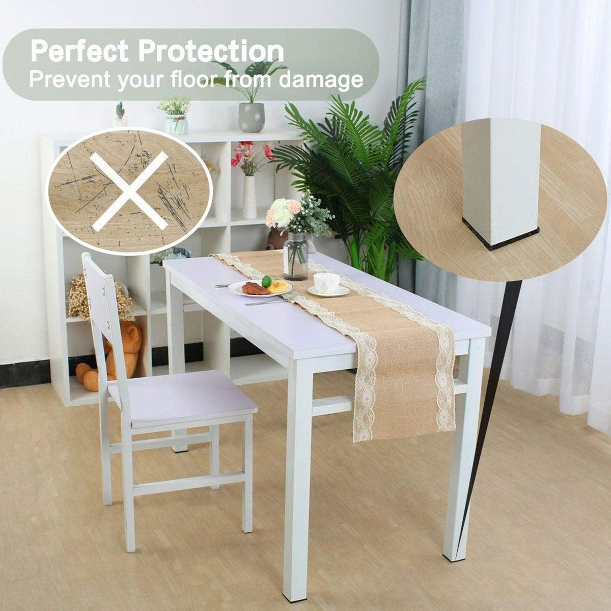 Self-Adhesive Furniture Pads – Square Floor Protectors (18 – detail view