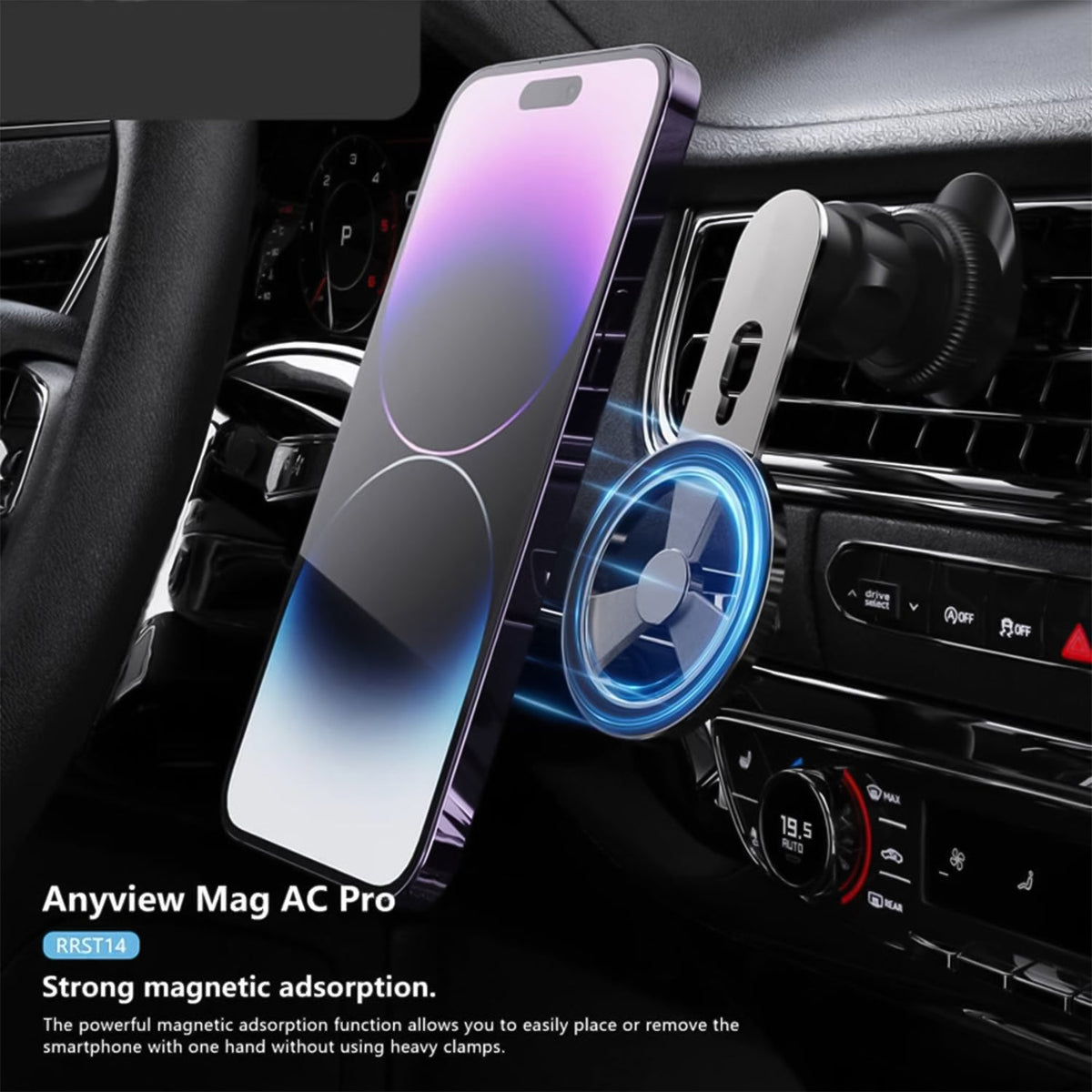 Magnetic Car Phone Holder – 360° Rotatable Air Vent Mount – alternate view