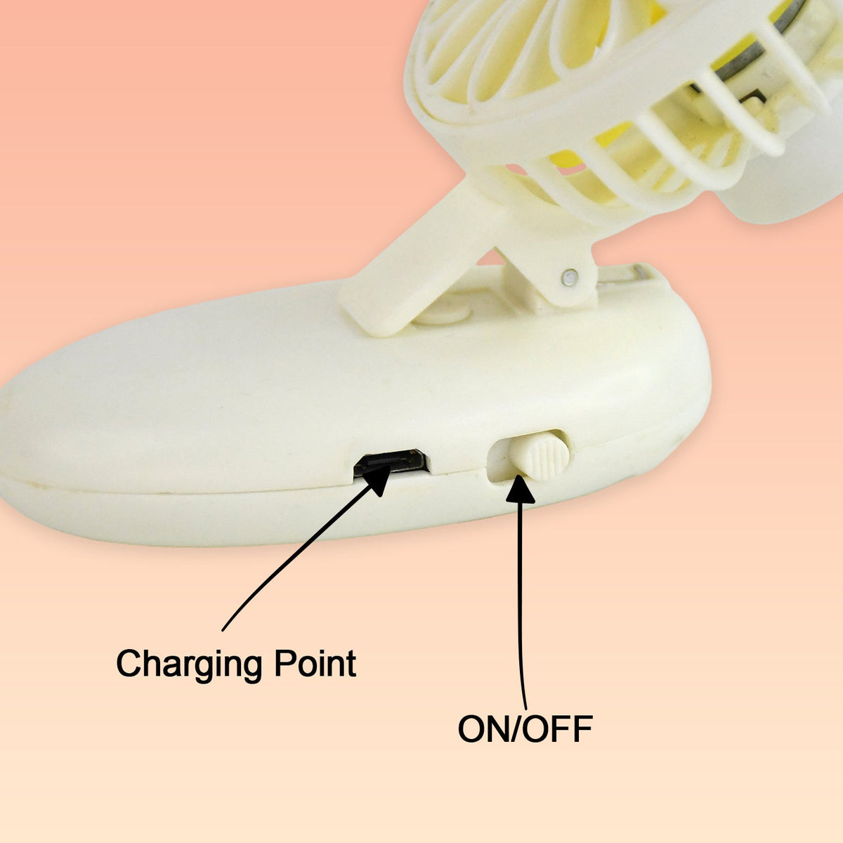 Mini USB Handheld Fan – Portable & Rechargeable Cooling – close-up