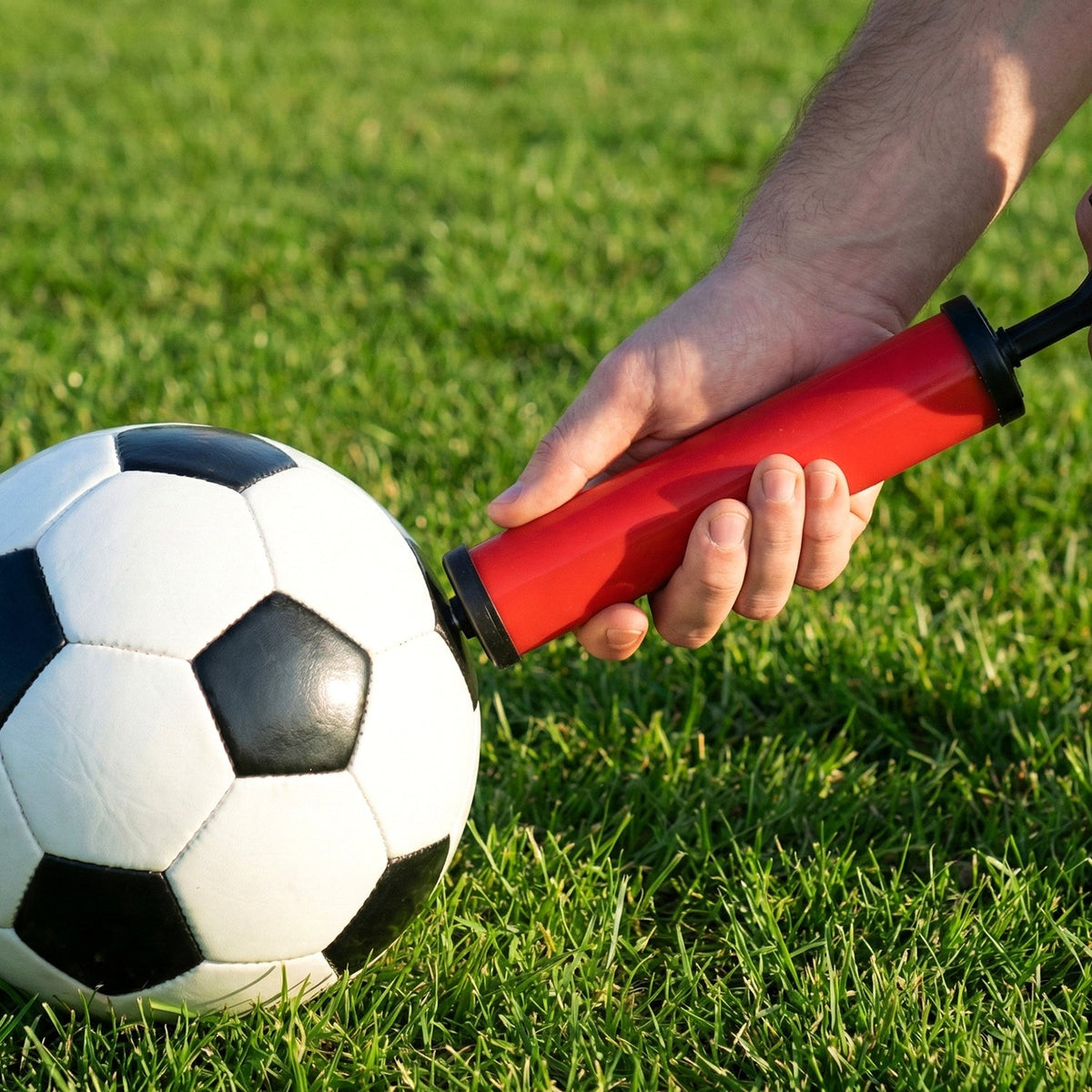 Ball Pump – 28 cm Plastic Hand Pump for Sports – close-up