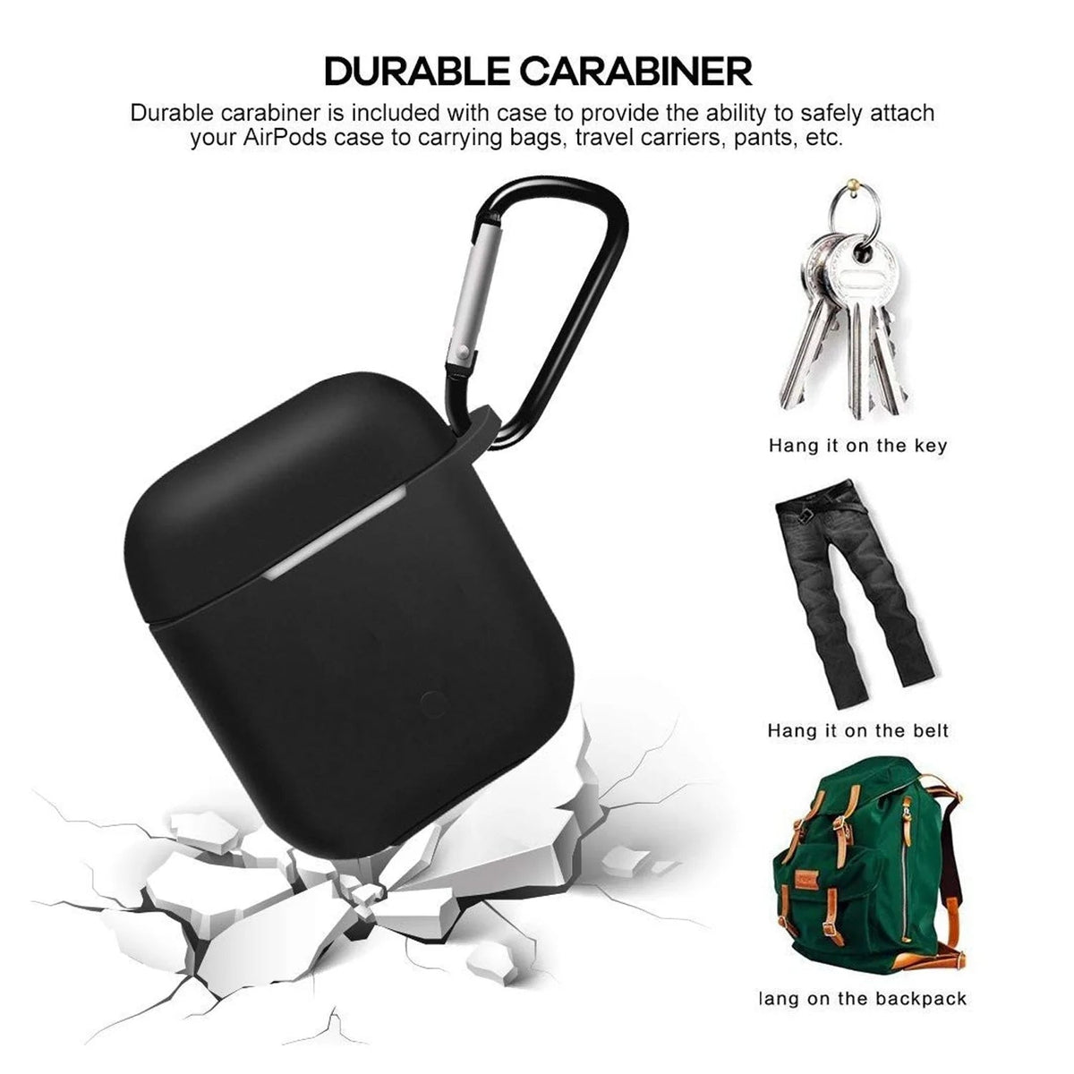 Wireless Earbuds Case – Shockproof Silicone Cover – detail view