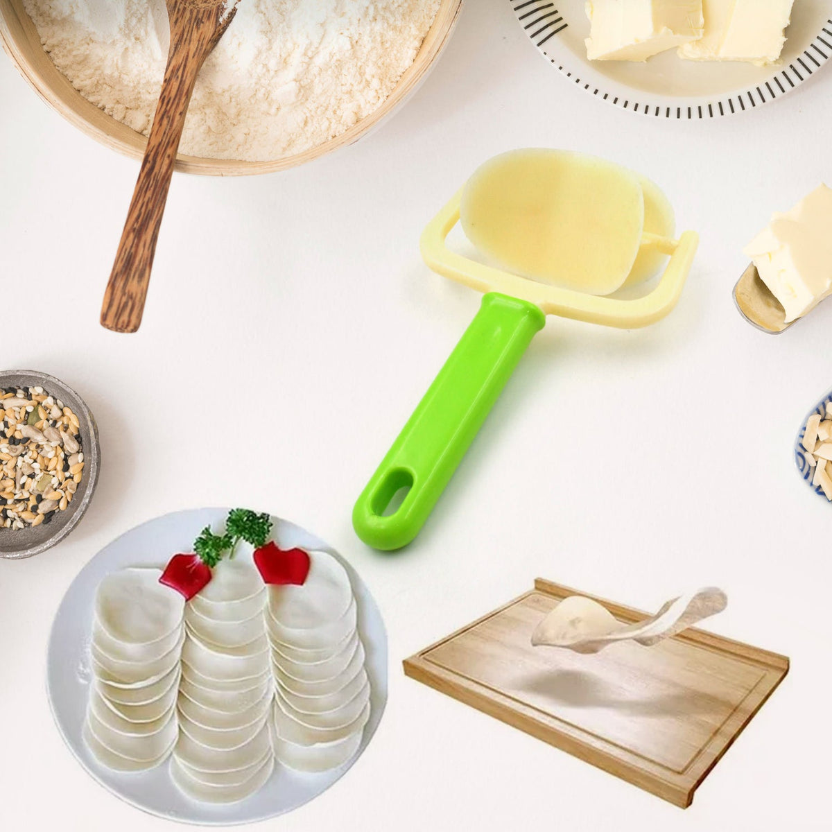 Dough Cutter Roller – Multipurpose for Puri & Baking – detail view
