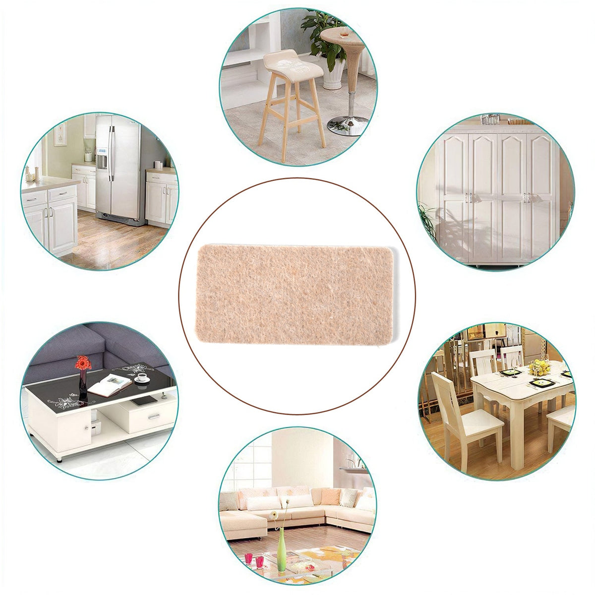 Felt Furniture Pads – Square Floor Protectors (4-Pc) – close-up