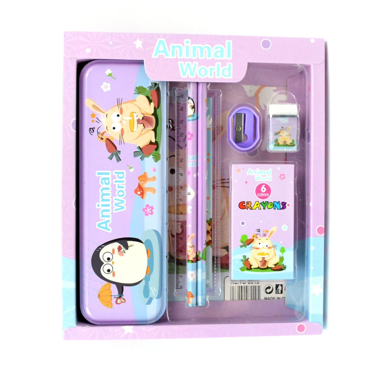 Stationery Kit for Kids – 12 pc Metal Pencil Box set – view 6