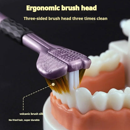 3-Sided Toothbrush – Soft Bristle set for Complete Oral Care – close-up