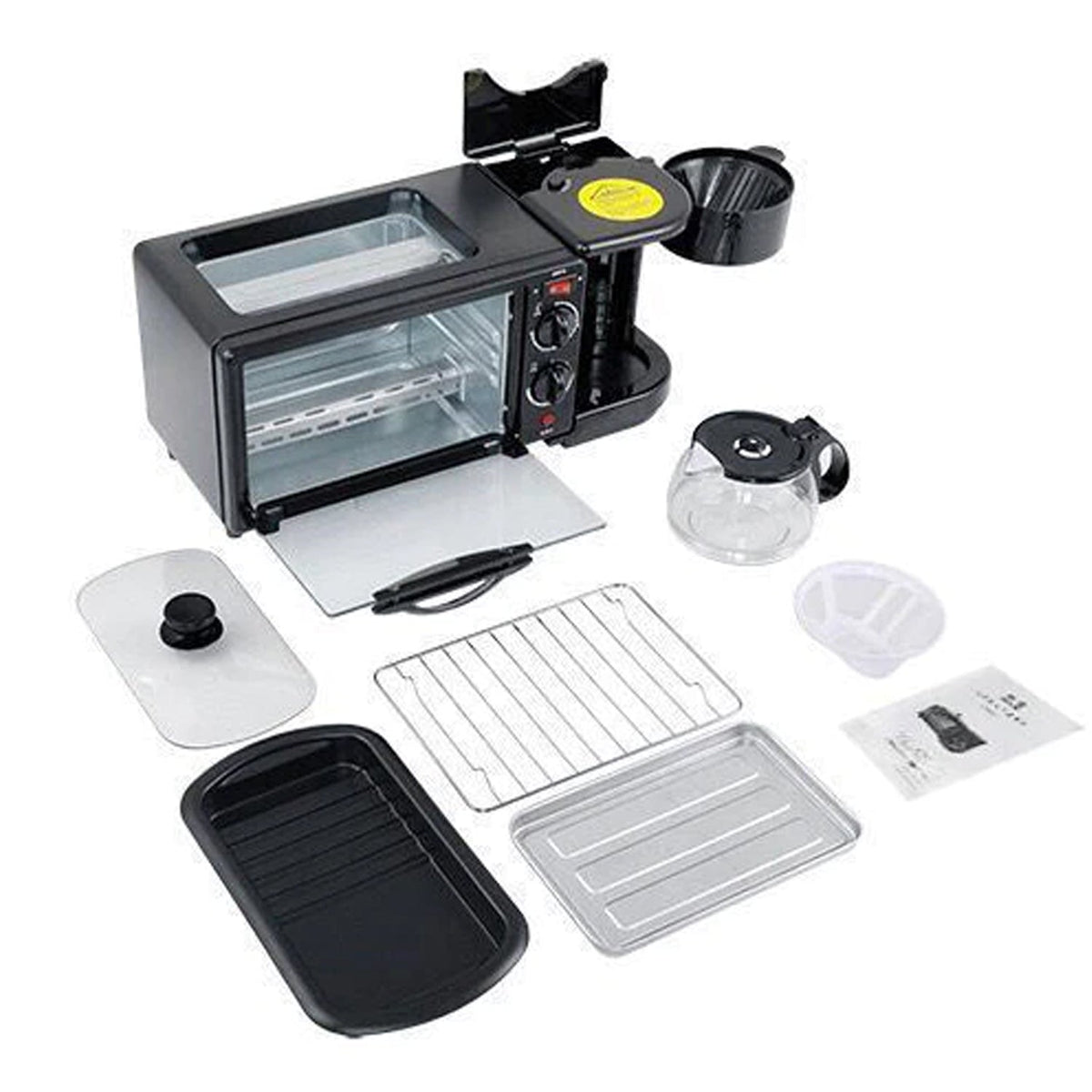 3-in-1 Breakfast Maker – Toaster Oven, Grill & Coffee – close-up