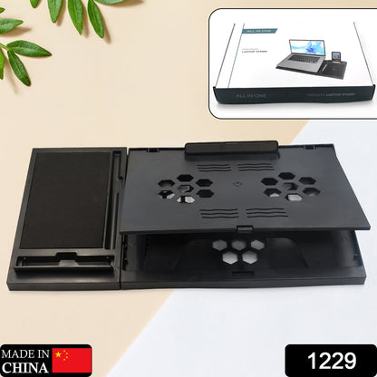 Foldable Laptop Stand – Ergonomic & Portable for Desks – side view