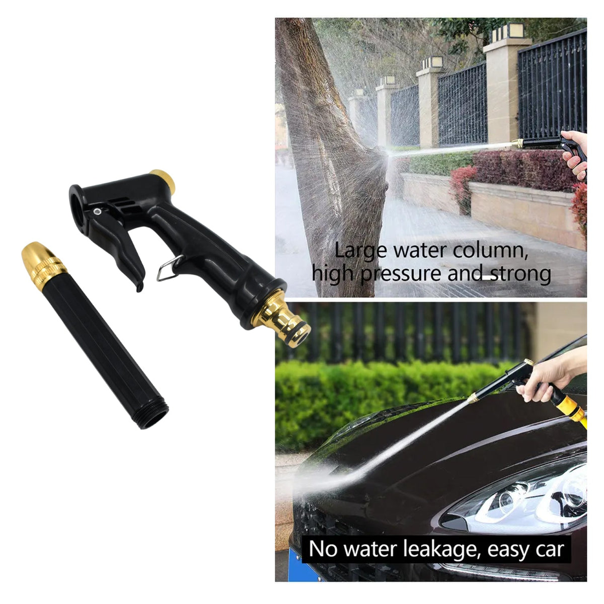 Water Spray Gun – Brass Multi-Mode Nozzle – detail view