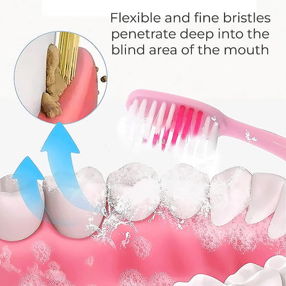 2-in-1 Toothbrush Tongue Scraper – Soft Bristles & 8 pcs – detail view