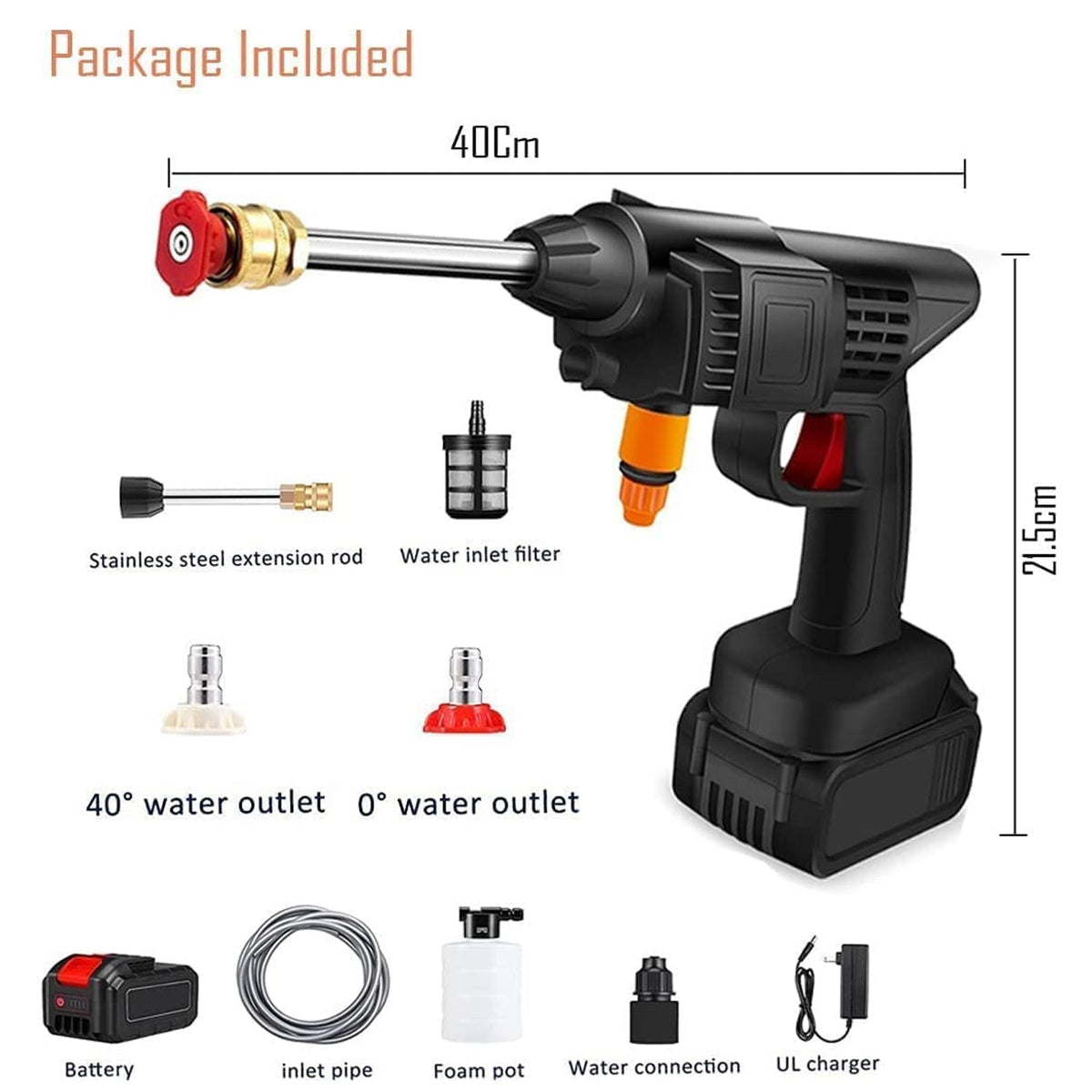 Cordless Car Pressure Washer – 48V Portable Cleaning Kit – close-up
