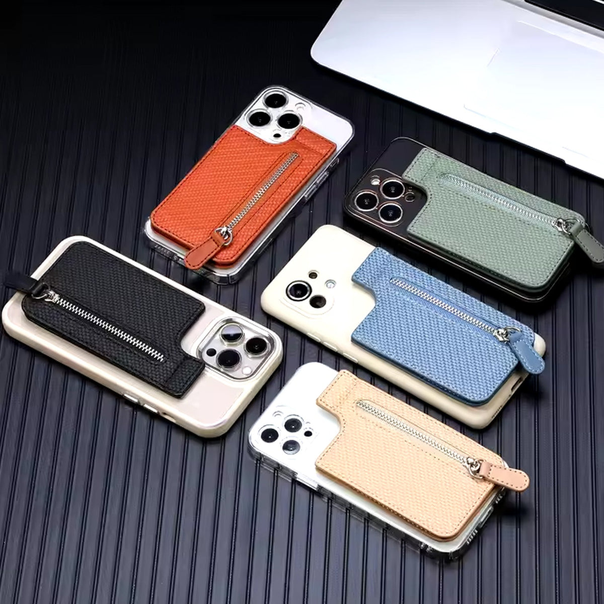 Adhesive Card Phone Holder – Zipper Pocket Wallet