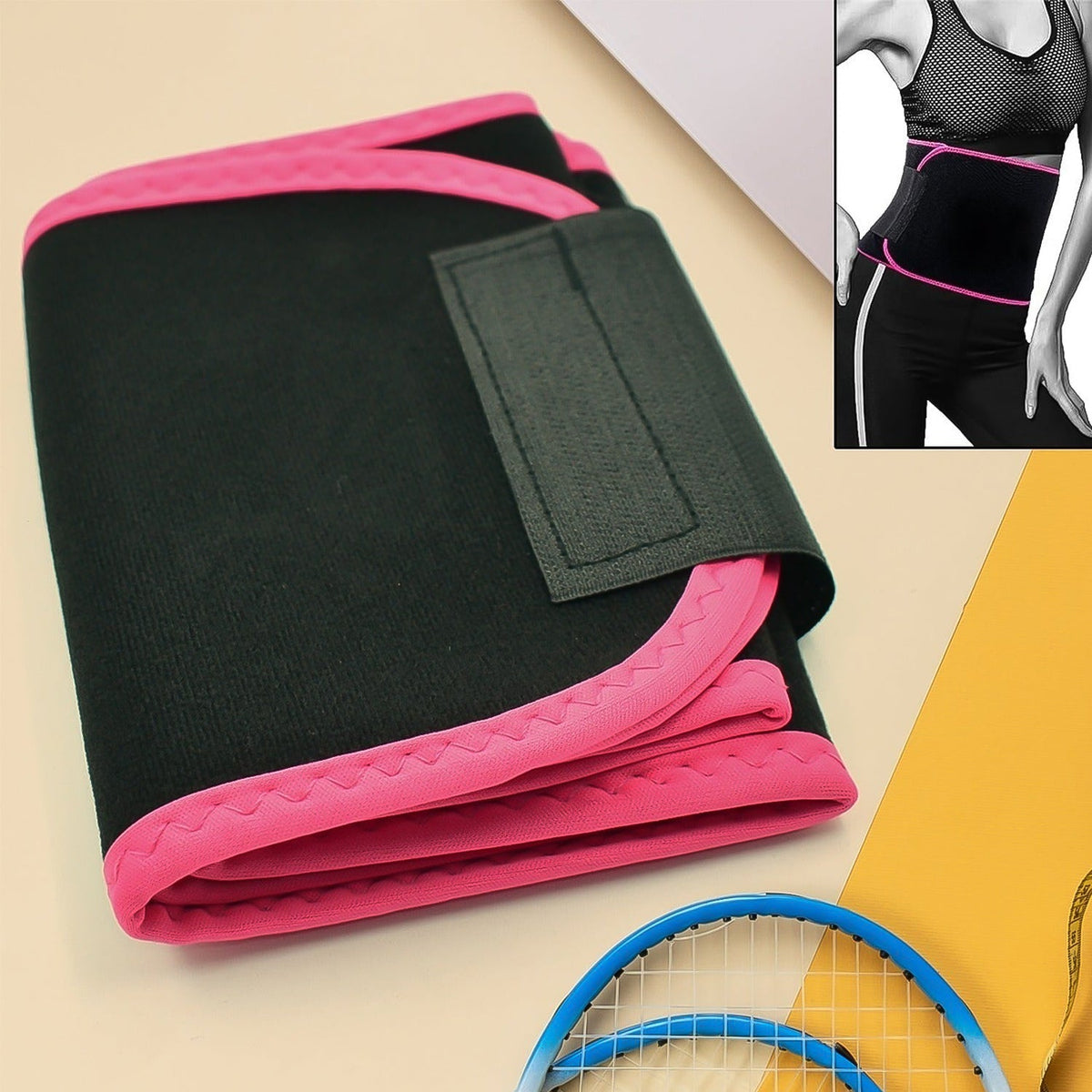 Waist Support Belt – Neoprene Ab Trainer for Back Support – detail view
