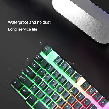 Colorful Backlit Keyboard Mouse set – Ergonomic Wired Combo – view 6