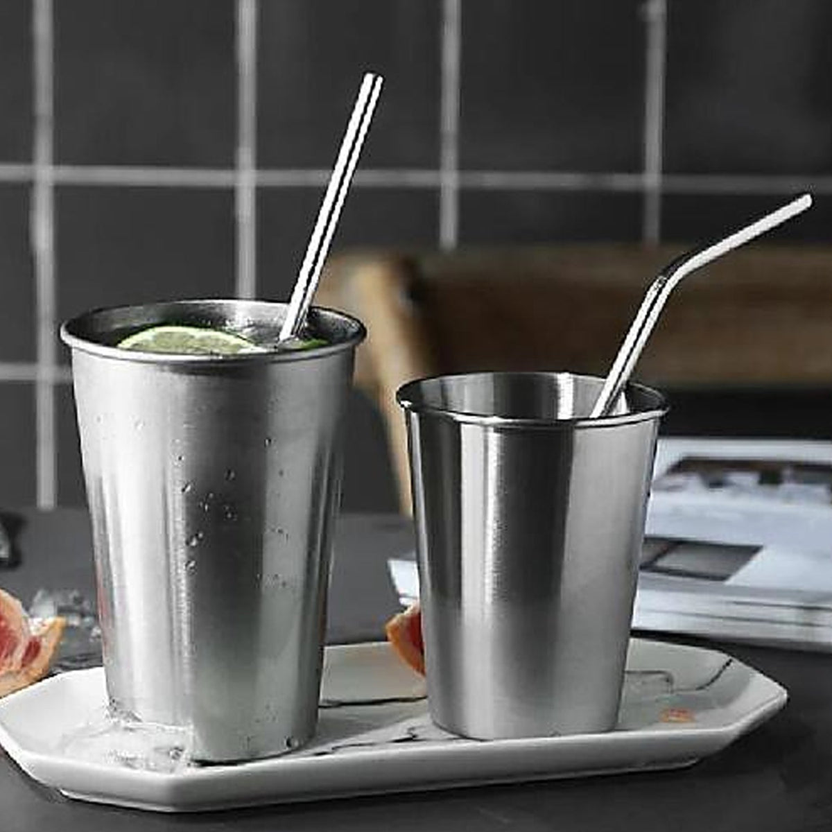 Stainless Steel Straws – Reusable set with Travel Case – alternate view