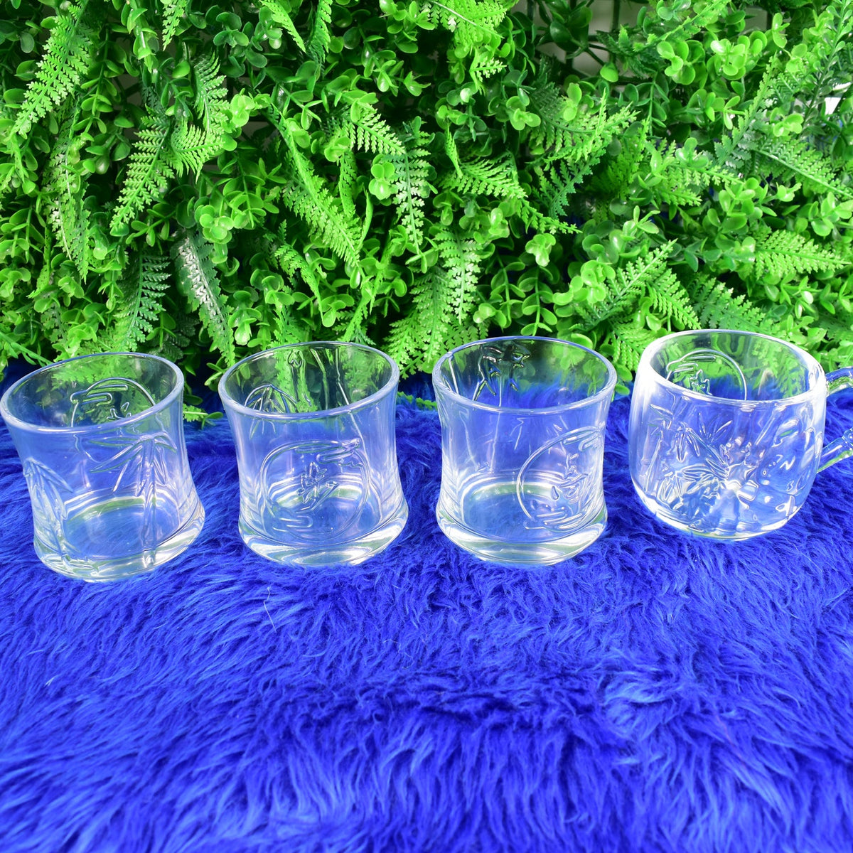 Premium Glass Drinkware Cup & Mugs set – (4 pc Set) – close-up