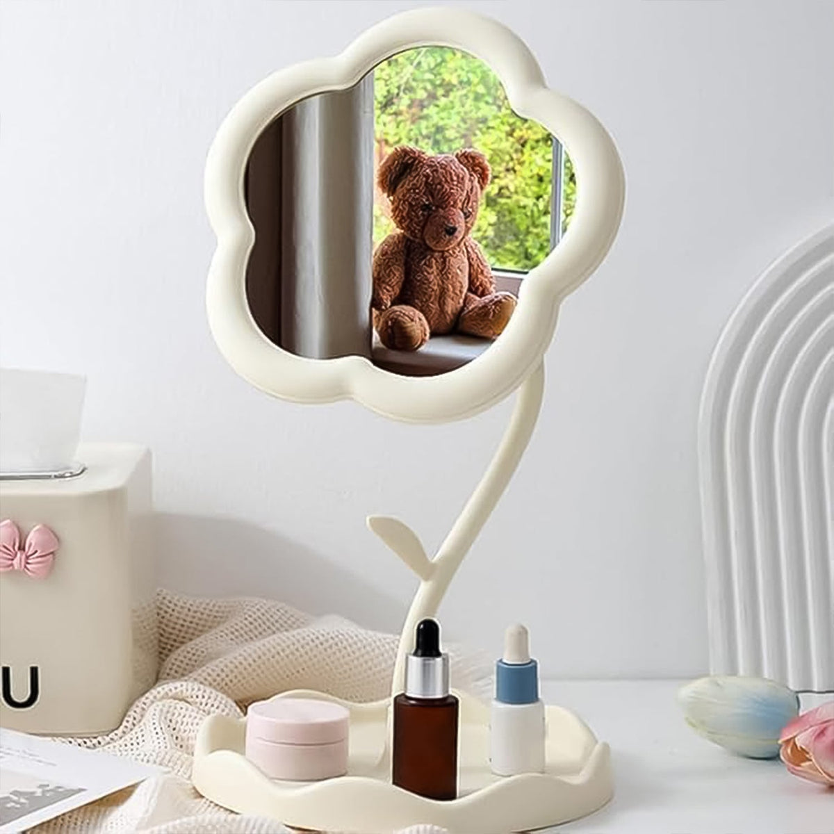 Flower-Shaped Makeup Mirror – Rotatable Vanity Mirror – view 6