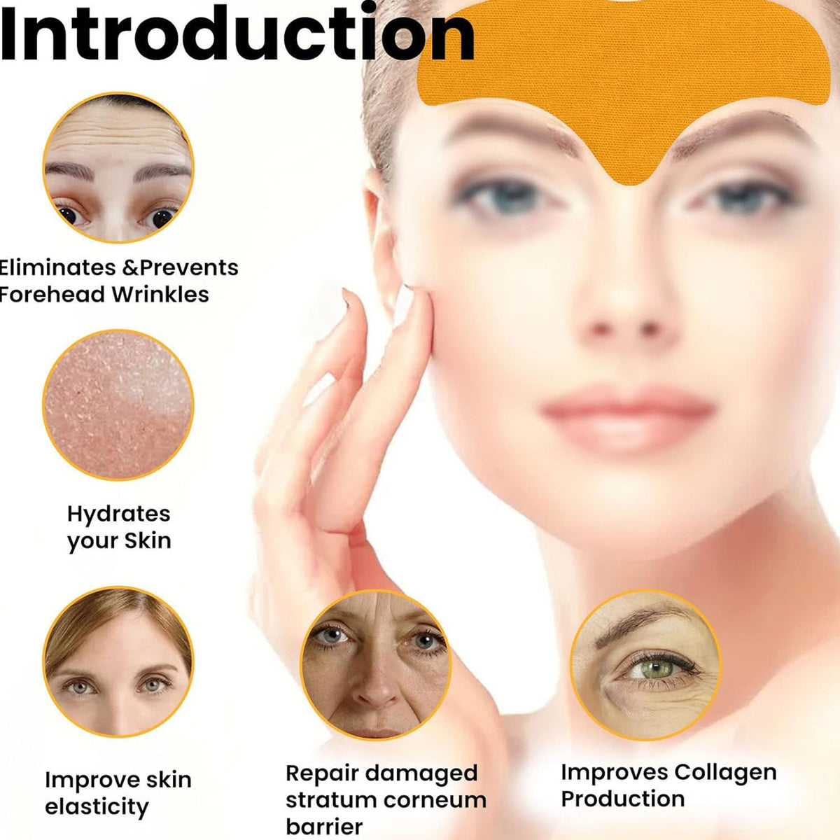 Forehead Wrinkle Patches (10 Pcs) – Anti-Aging Pads – detail view