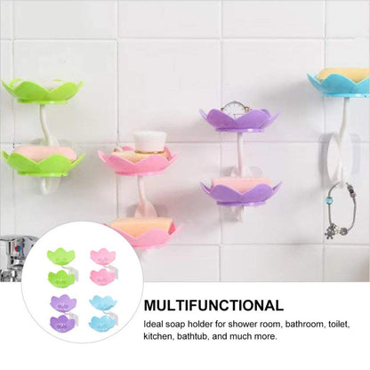 Self-Draining Soap Dish – Flower Design Bathroom Holder – close-up