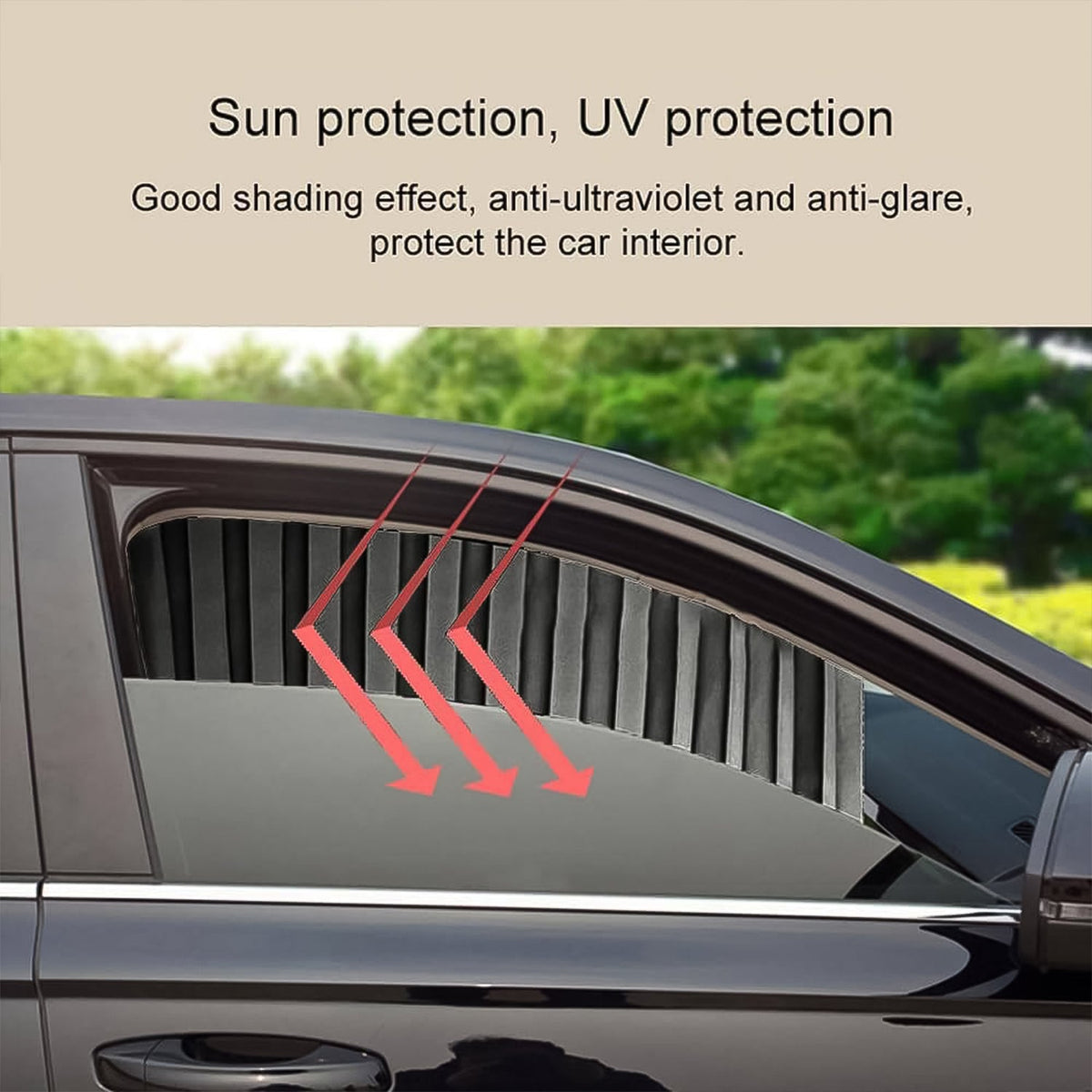 Car Window Sunshade – 4 pcs Magnetic set for UV & Privacy – view 6