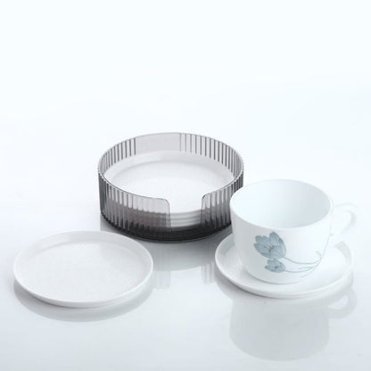 Plastic Coasters set of 6 – Spill Protection for Tables – close-up