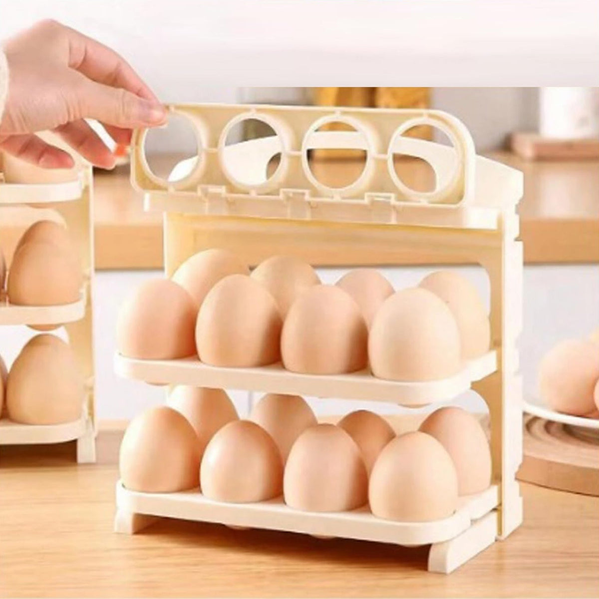 Foldable Egg Tray – 24-Grid Refrigerator Organizer – view 8