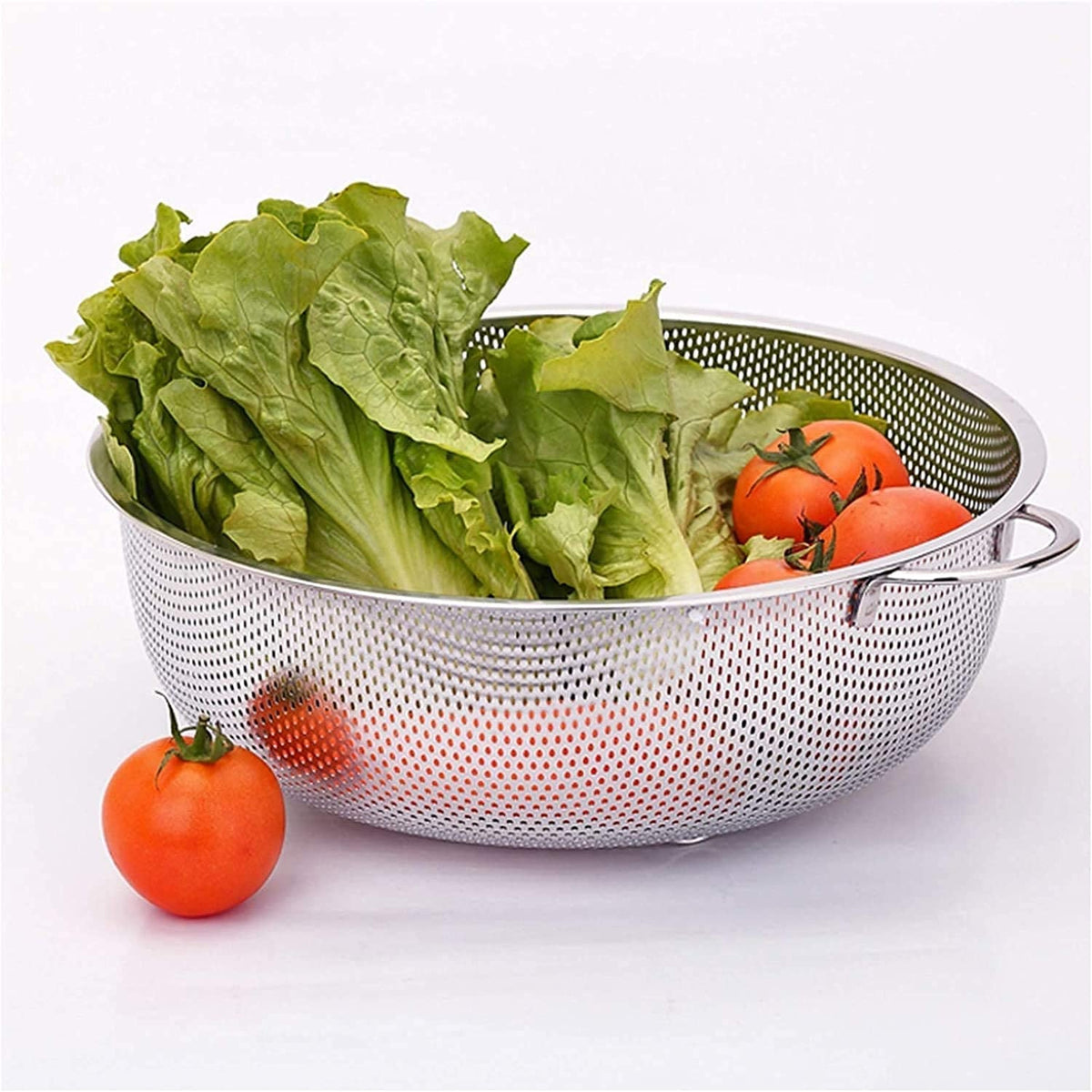 Stainless Steel Colander – Large Mesh Strainer for Kitchen – close-up