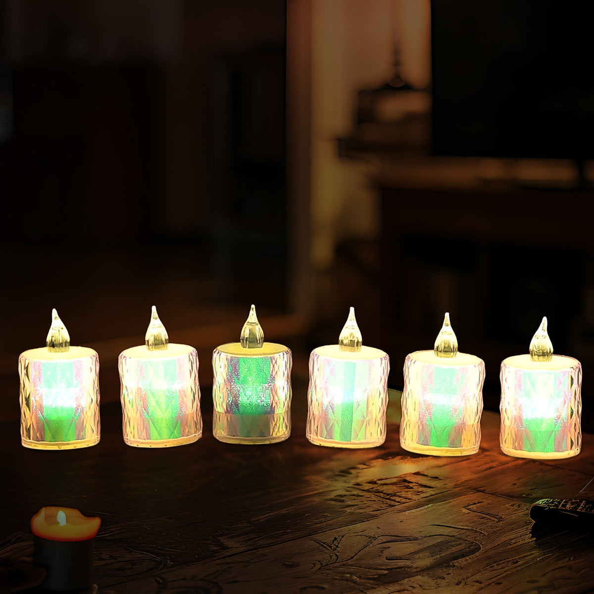 Diwali LED Tea Light Candles – 24 pc Flameless & Smokeless – alternate view