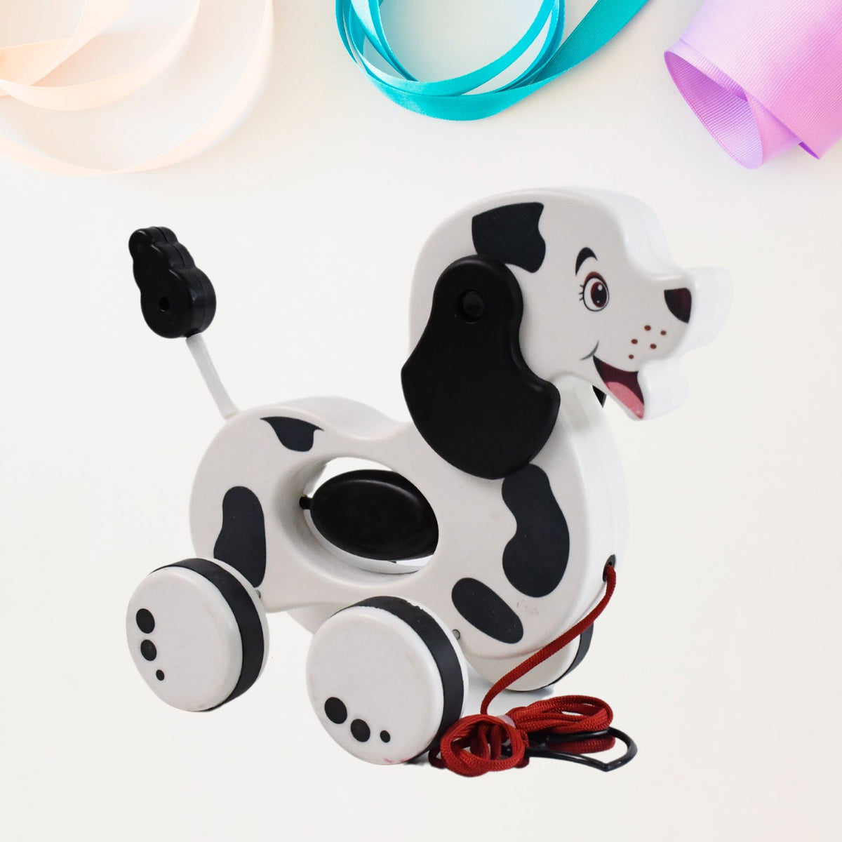 Pull Along Toddler Toy – Developmental Dog Design – close-up