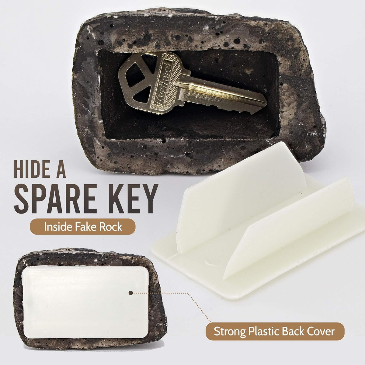 Fake Rock Key Hider – Discreet Outdoor Key Storage – close-up