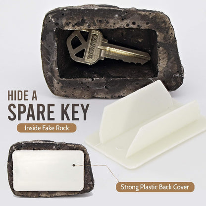 Fake Rock Key Hider – Discreet Outdoor Key Storage – close-up