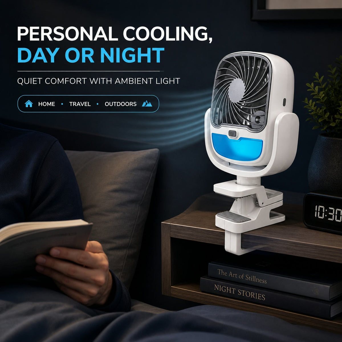 Portable Air Cooler – 3-Speed USB Rechargeable Fan – view 7