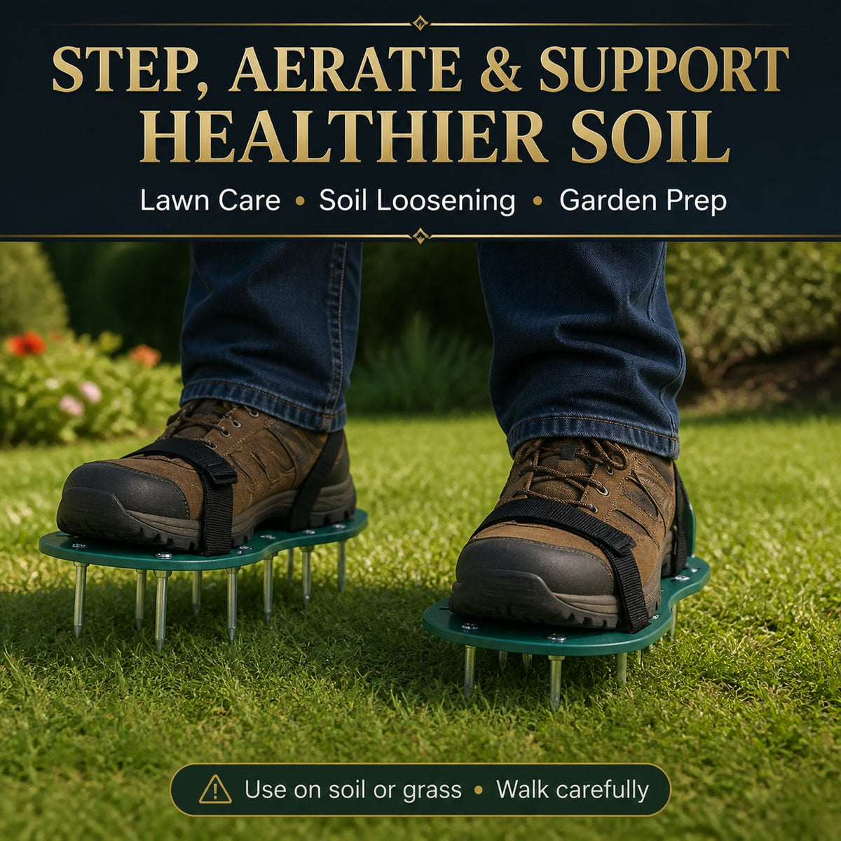 Lawn Aerator Sandals – Spiked Garden Shoes for Healthy Grass – view 11