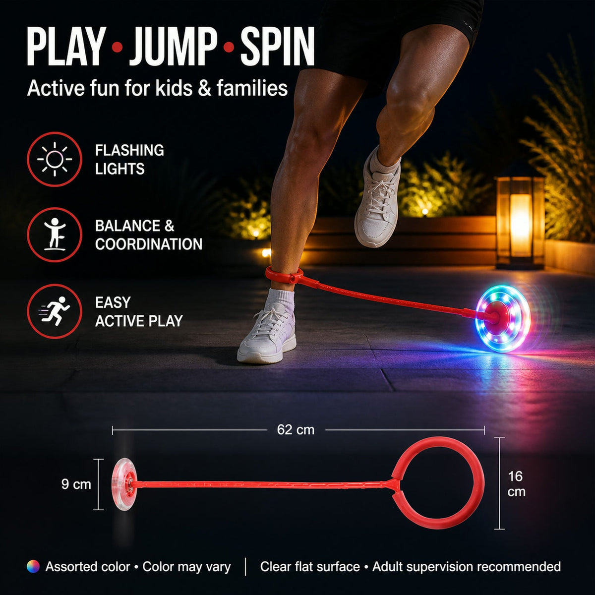 LED Jumping Ring for Kids – Flashing Ankle Skip Ball – view 10