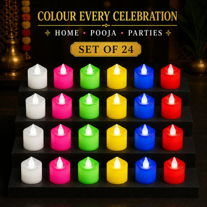 LED Tealight Candles – 24 pcs Multicolor – view 7