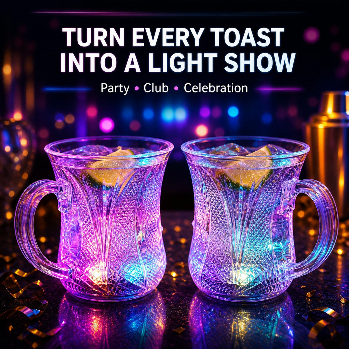 LED Party Cups – Flashing Water-Activated Glasses – view 9