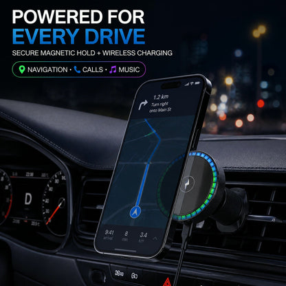 Magnetic Car Charger – Wireless Phone Mount with RGB Lights – view 7