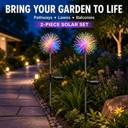 Solar Powered Dandelion Garden Lights – 2 pc Multicolor LEDs – view 12