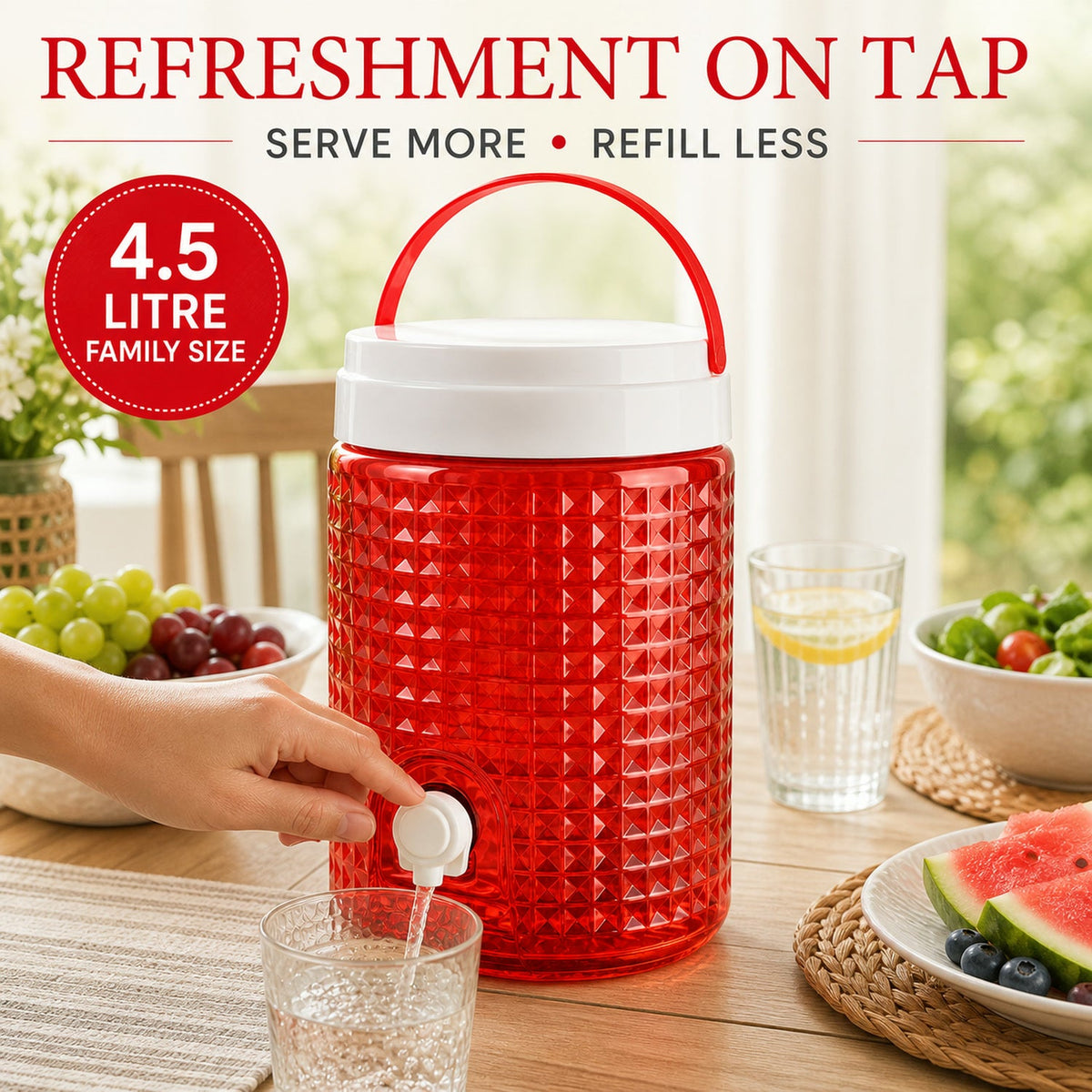 Plastic Water Jug 4.5 Litre – Diamond Cut & Leakproof – view 8